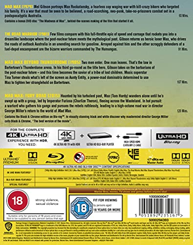 Mad Max Anthology [4K Ultra-HD] [1979] [Blu-ray] [Region Free] [4K UHD]