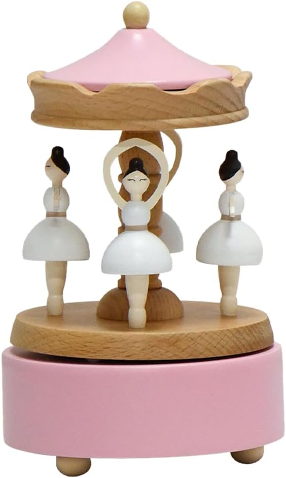 Ballerina Musical Box: Elegant Rotating Wooden Music Box Wind-Up Musical Romantic Present for Girls Women and Dance Lovers On Birthdays
