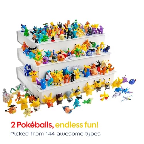 Image of Pokemon Mini 1-Inch Battle Figures in 3-Inch Poke Ball - Original Size Collectible Toy (2 Pack)