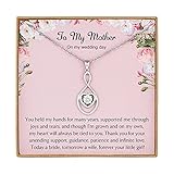 Vanjewnol Wedding Gifts for Mum from Daughter Mother of The Bride Gifts from Bride Infinity Heart Silver Necklace for Women Infinity Heart Silver Necklace for Women N01G