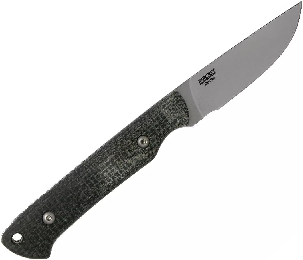 White River Knives Small Game Knife, Black Burlap Micarta Handle