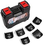 YAZIYIR 6 Packs Detachable Dog Grooming Steel Blades with Blade case Holder,Compatible with Andis,Oster A5,Wahl KM-10 Series,Cutting Length 1/100