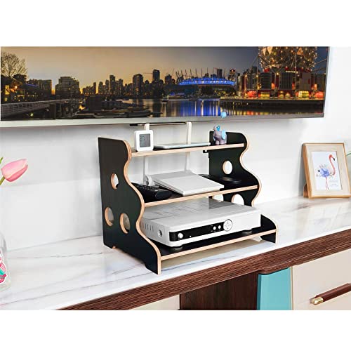 BiJun Floating TV Wall Shelves for Bedroom,Floating TV Stand Entertainment Center Wall Mounted Set-Top Box Router Storage Box AV Wall Shelf for Cable Box/TV Accessories/Media Console/Projector (Black) BiJun Floating TV Wall Shelves for Bedroom,Floating TV Stand Entertainment Center Wall Mounted Set-Top Box Router Storage Box AV Wall Shelf for Cable Box/TV Accessories/Media Console/Projector (Black)