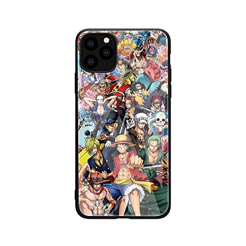 FUTURECASE Anime Cartoon One Piece Luffy Straw Hat Pirates Tempered Glass Phone Case for iPhone 6 6S 7 8 Plus 10 X XR XS Max 11 11Pro 11 Pro Max Cool Covers (40, iPhone XR)