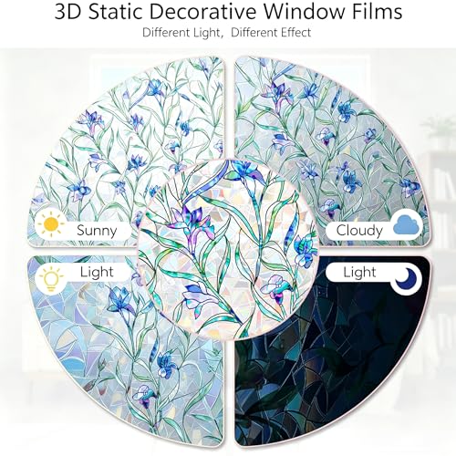 Película de privacidad para ventana Rainbow, vinilo azul 44x200 cm miniatura 6