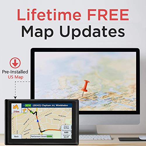 2020 GPS Navigation for Vehivles 7 Inch Screen, Car GPS Navigation with Bluetooth Hands Free Talking, 8GB+256MB Car GPS Navigation System Smooth Running, Lifetime Free Map Upgraded