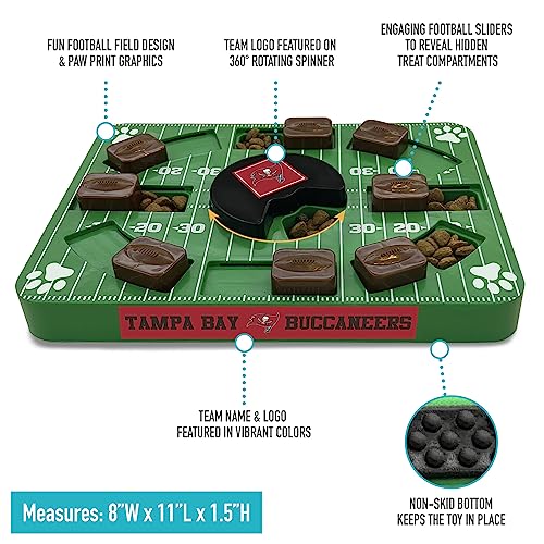 Image of Pets First NFL Tampa Bay Buccaneers Puzzle Toy for Dogs, Slow Feeder Board for Pets, Interactive Doggie Treat Toy
