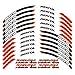 LYFCANIA Un Ensemble de Stickers de Roue motrices de Moto 12 pcs étanche Autocollants réfléchissants Rim Stripes compatibles avec Toutes Les Honda Repsol hnlyf