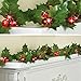 Holly Berry String Lights Garland with Timer