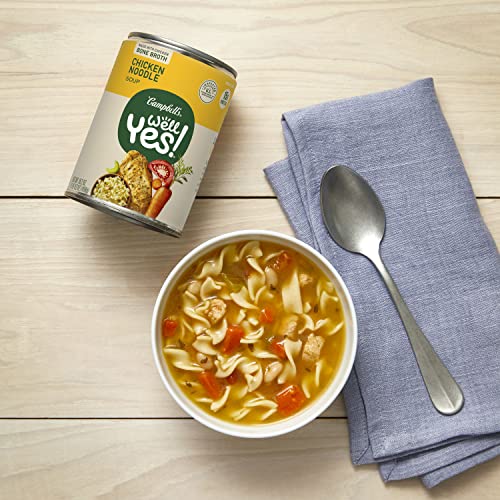 Campbell's Well Yes! Chicken Noodle Soup With Bone Broth, 16.2 Oz Can (Case Of 12) #TOP2