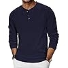 TARAINYA Henley Sweatshirts Homme Coton Sweat sans Capuche Manches Longues Bleu Royal M