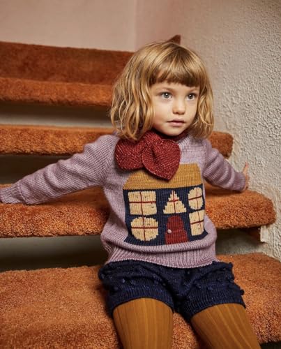 Hoasy Lenço de lã para bebês meninas meninos frio inverno tricotado cachecol kintting feito à mão qu