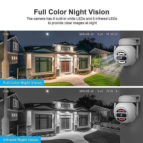 Image of Srihome SH047 4MP QHD 2560 * 1440p WiFi IP Camera WiFi PTZ Outdoor Home Security CCTV Camera Pan & Tilt 2 Way Talk Color Night Vision Motion Detection Supports MicroSD Card Upto 128GB