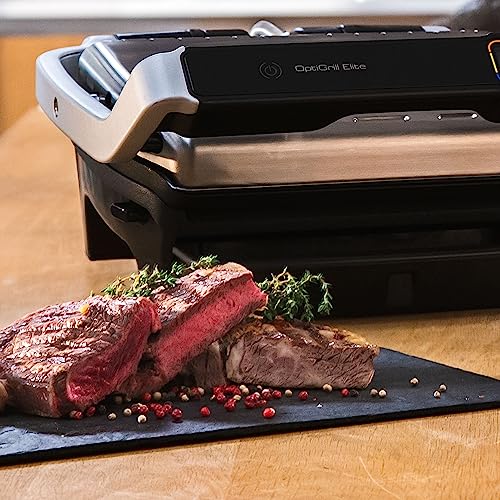 Tefal Optigrill Elite GC750D Grill parrilla eléctrica interior y exterior, sensor y 12 programas automáticos, sellado rápido, apto para lavavajillas, antiadherente, función sandwichera - imagen 8
