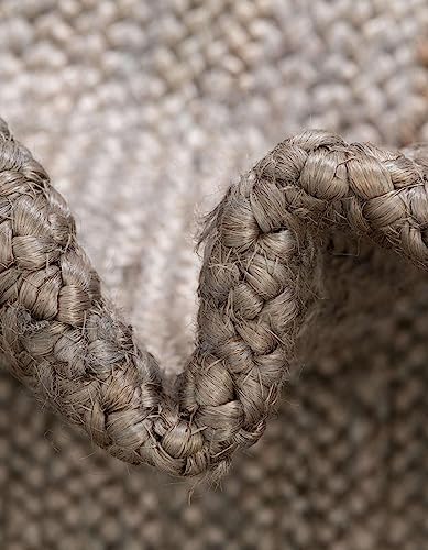 Image of Unique Loom Braided Jute Collection Area Rug - Dhaka (3' 3 inch x 5' 1 inch Oval, Gray)