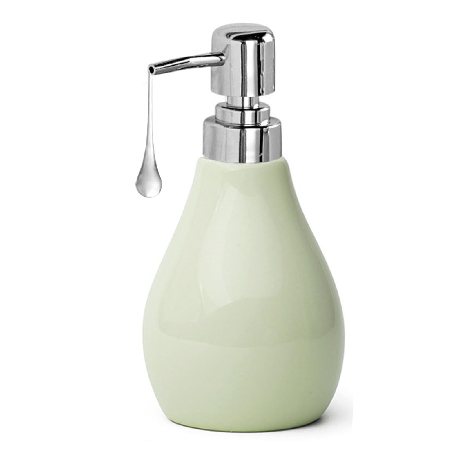 Yofab Green Countertop Soap Dispenser Porcelain For Bathroom Deco Refillable Liquid For Kitchen Vintage Bathroom Decor