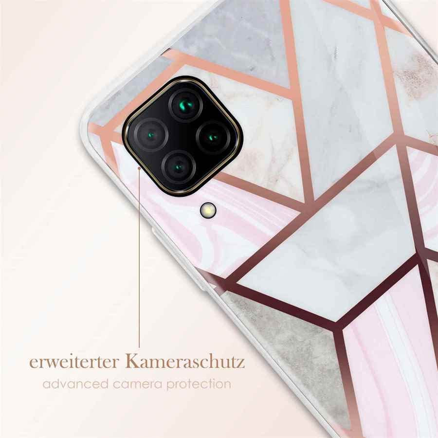ONEFLOW Sense Custodia Per Huawei P40 Lite - Effetto Marmo Con Lustrini - Cover In Silicone Morbido Con Protezione Schermo E Fotocamera - Thrill - 5
