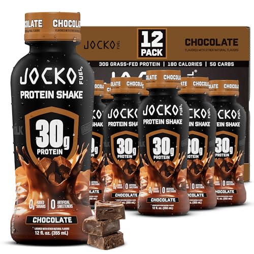 Jocko Mölk 30g Grass Fed Protein Shakes – No Added Sugar Protein Drinks KETO Friendly - Ready to Drink 12 FL Oz (Pack of 12) Chocolate