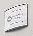 Silver Curved Design Door Sign with Non-Glare Lens for Displaying 6 x 7-1/2-Inch Graphics, 6-1/4 x 8 x 7/8-Inch, Vertical Or Horizontal Display - Sold in Sets of 5