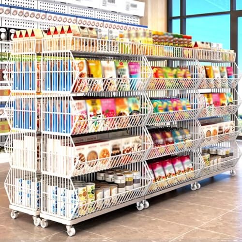 Heavy-Du Étagère en métal pour gondole | Présentoir réglable pour les dépanneurs, les marchés et les entrepôts | Solution polyvalente pour une visibilité maximale et une sécurité efficace
