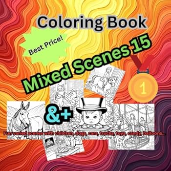 Paperback Coloring bOOK: mIXED sCENES 15 Book