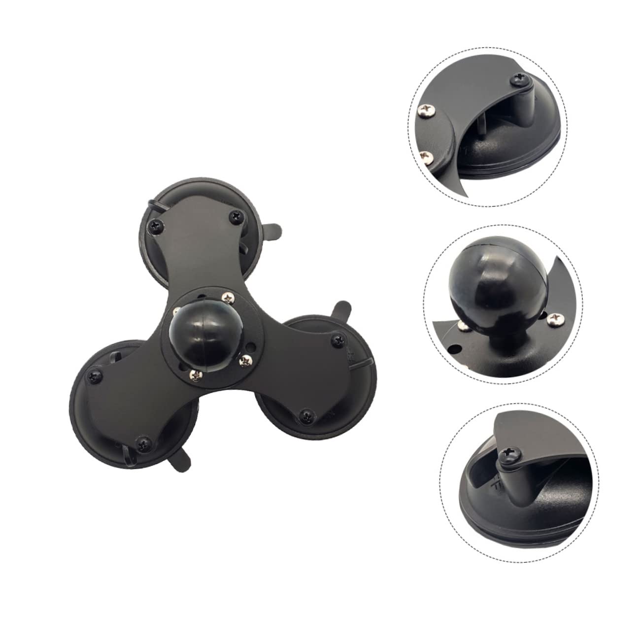 NUOBESTY Accesorios de Cabezal Esférico Soporte de Ventosa Triple para Parabrisas Compatible Soporte para Ventana y Montaje de Succión Ajustable