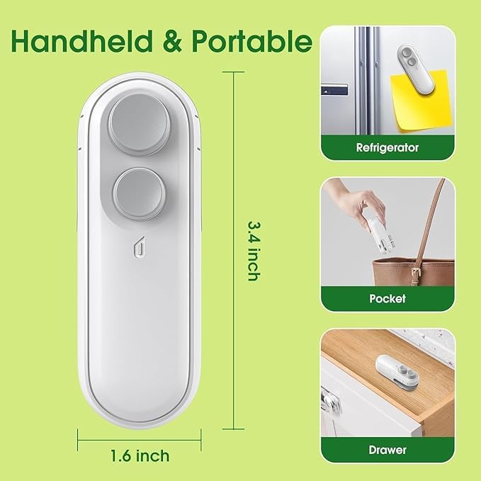 portable mini bag sealer dimensions and compact design