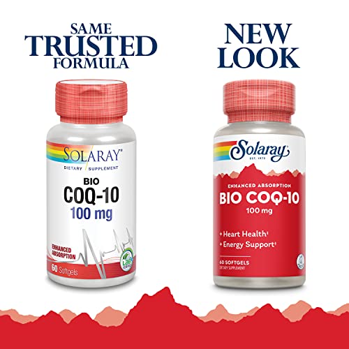 Image of SOLARAY Bio CoQ-10 100 mg, 60 CT | Enhanced Absorption, Vitamins A & E, Healthy Heart Support, Cellular Energy Support