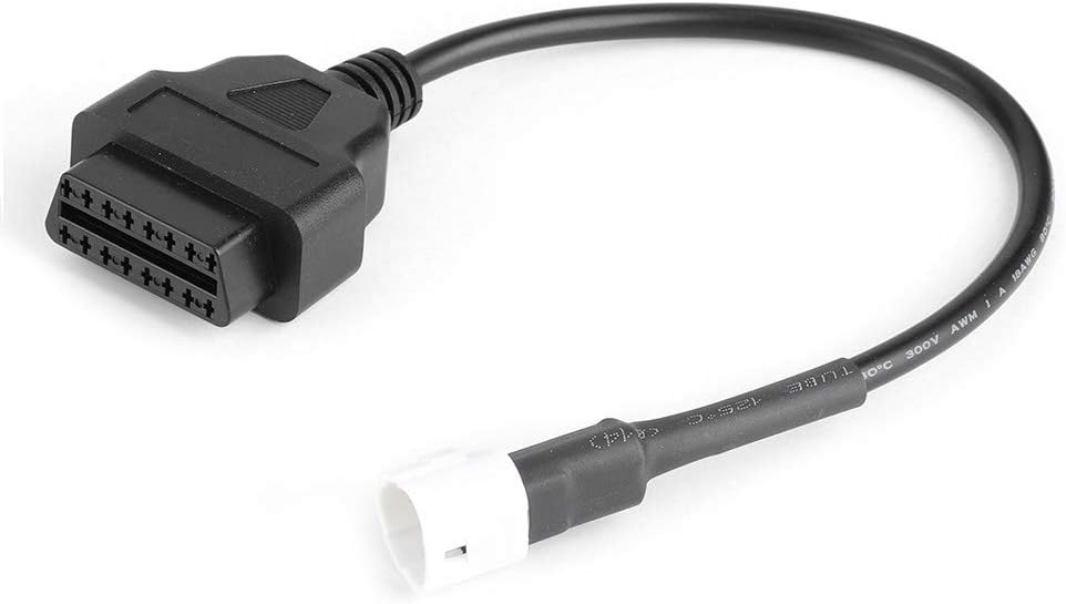 Ever Motorcycle Diagnostic Cable, 3 Pin Fault Code Scanner to OBD2 Connector Cable Eension Adapter Replacement for X-Max N-Max MT-125