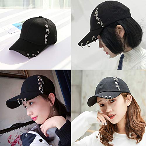 Adult Casual Solid Adjustable Iron Ring Baseball Caps Snapback Cap Casquette Hats Fitted Casual Gorras Dad Hats (One Size, Black) #TOP1