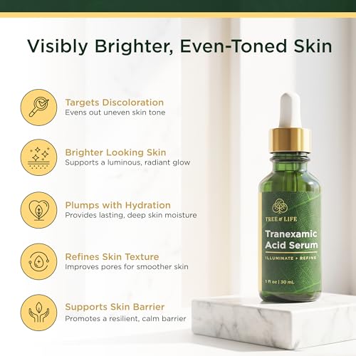 Image of Tree of Life Tranexamic Acid Serum for Face - Tranexamic Acid for Dark Spots, Dark Spot Remover for Face, Brightening Glow Serum with Niacinamide, Beginner Friendly, 1 Fl Oz