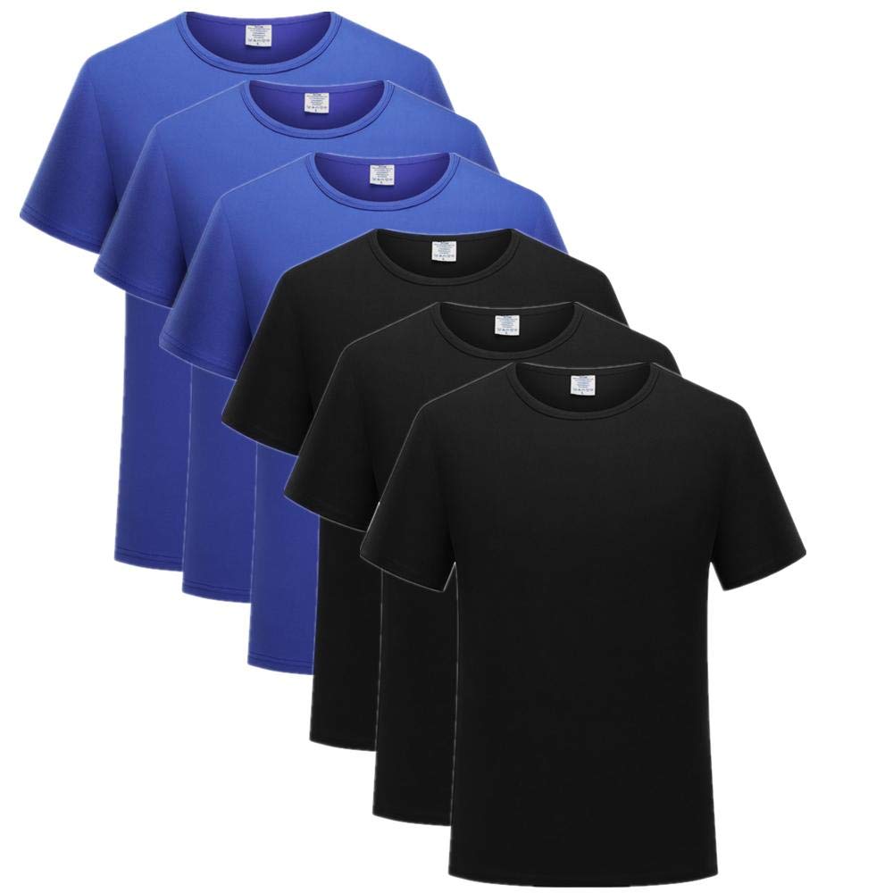T-shirty męskie modal okrągły dekolt t-shirt kombinezon (6 sztuk), G, M