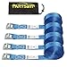 Partsam 1 Set / 4PCS Cinghie di Ancoraggio con Fibbia a camma, Cinghie di Fissaggio 2,5 cm x 6 m, Resistenza alla Rottura 250 kg, Cinghie di Ancoraggio della Cintura di tensionamento Heavy Duty