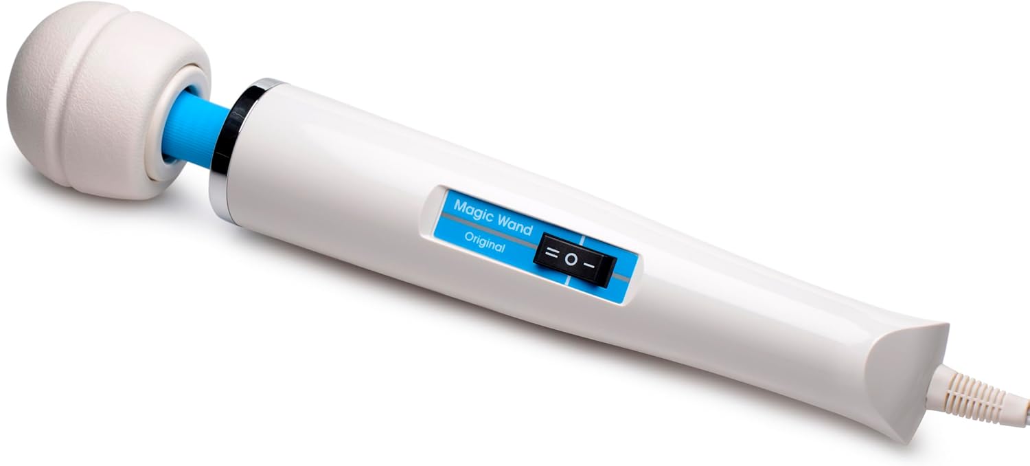 Wand Essentials Handheld Massager with Mini Travel Massager for Women and Men, Corded Electric Portable Vibrating Personal & Body Massage for Muscle Recovery, White, 2 Pack