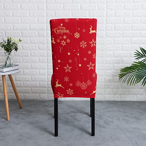 Forcheer Christmas Dining Room Chair Covers Set Of 4, Stretch Xmas 4 Pieces Kitchen Chair Slipcovers Protector, Spandex Washable Parsons Chair Cover, Christmas Decor(Christmas 3) #TOP4