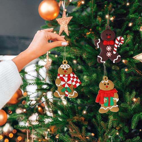 Yosichy 12Pcs Gingerbread Man Ornaments For Christmas Tree Assorted Plastic Gingerbread Figurines Ornaments For Christmas Tree Hanging Decorations thumb #2