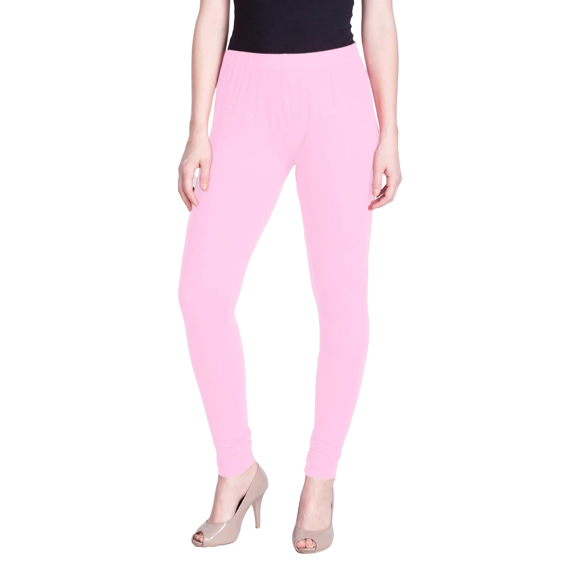 lux lyra Lyra Women Solid Premium Cotton Ankle Length Leggings | Mid-Waist | Fashionwear Baby Pink-picture-11