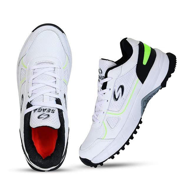 Image of SEAGA Sports Lightweight Cricket Shoes with Rubber Spikes Traction Grip