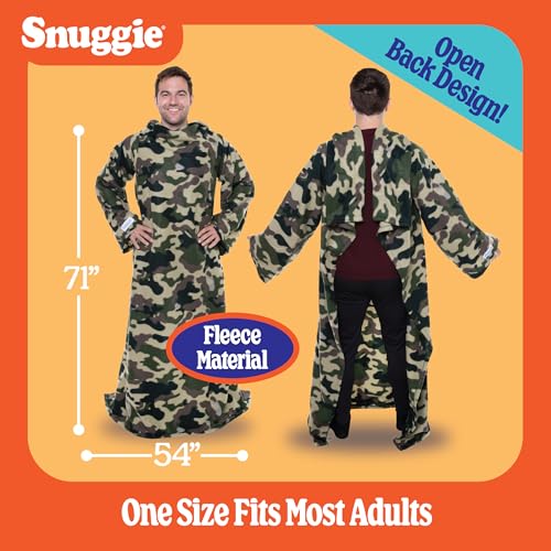 Image of Snuggie The Original Wearable Blanket With Sleeves & Pockets | Cozy Oversized Throw for Adult Men & Women | One Size, 71x54