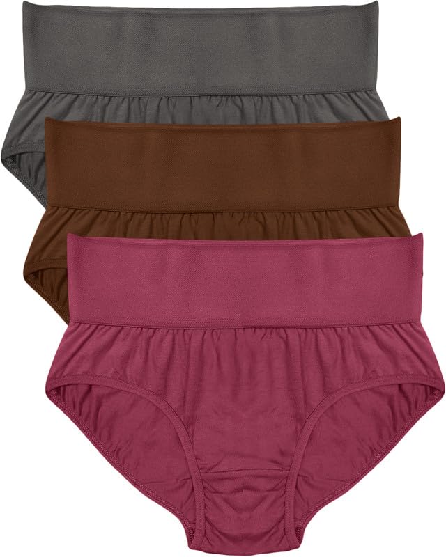 Image of Soft & Comfy Hipster Panties for Women - Pack of 3, 100% Pure Cotton, Wide Elastic Waistband, Multicolor, Perfect for Everyday Wear