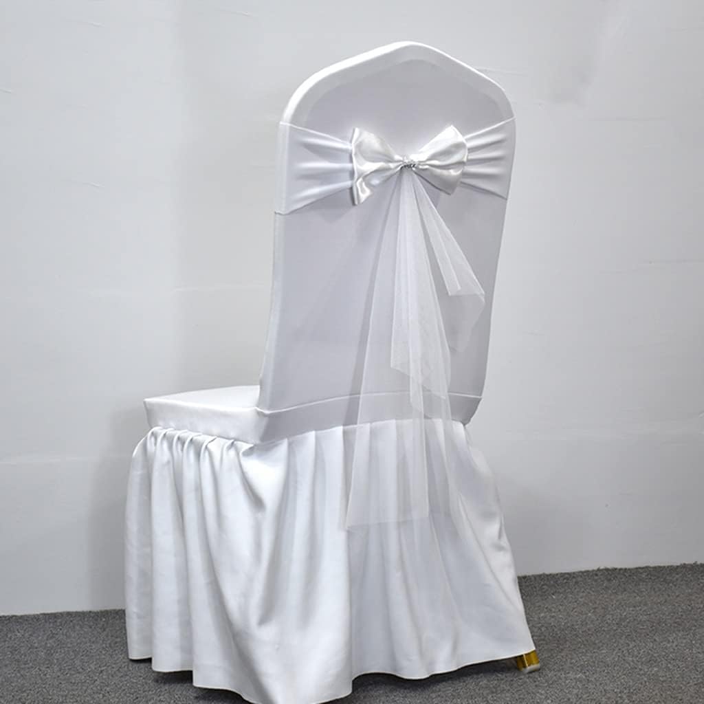 Chair Sashes 10-50Pcs Classic Solid Color Bow Net Gauze Decoration Chair Bands Anniversary Elastic Chair Straps Can Be Used Multiple Times (Color : Q Size:20cm20)(P20cm*20)