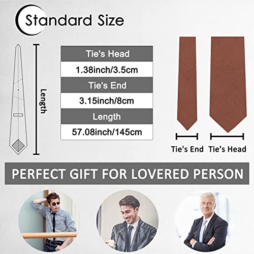 Image of Luckyvestir Mens Tie Solid Satin Neck Ties 3.15'' Formal Necktie for Wedding Business Christmas Father's Valentine's Day Gift