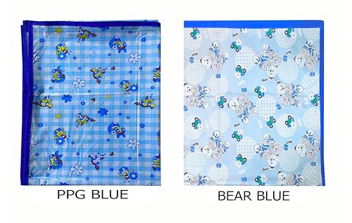 Image of EcoSoft Plastic Sheet,PVC Sheet for Kids,Rubber Sheet for Babies,Bed Wetting Protector(90 x 135 cm) (Blue Bear & Blue PPG)