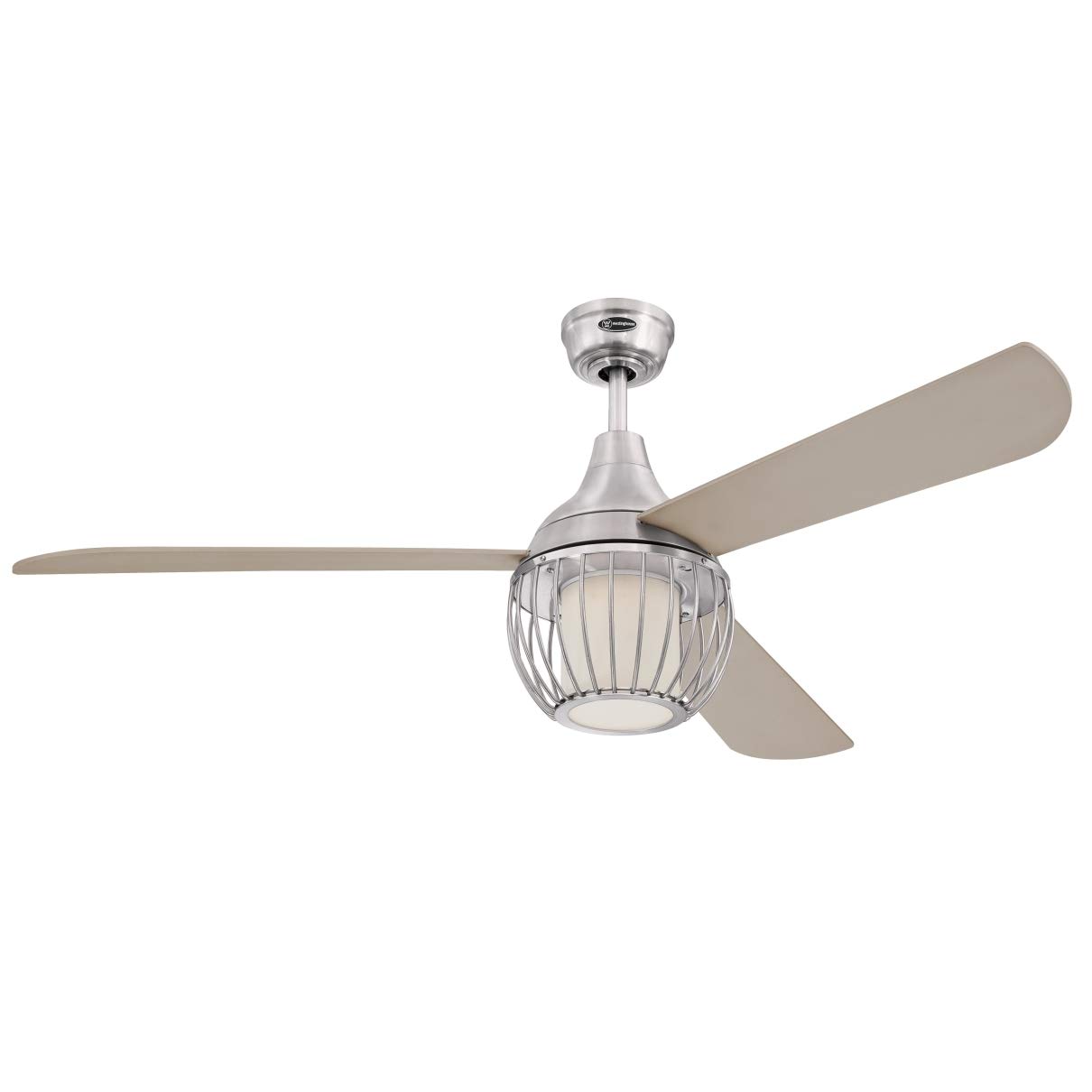 Ceiling fan with remote control Dimmable LED light Graham Nickel 132 cm 52""