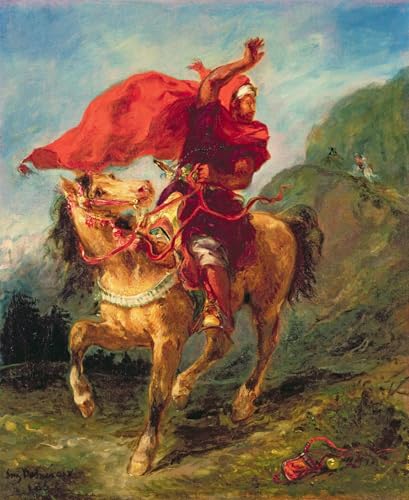 Peinture Delacroix Cavalier arabe en impression toile premium de grand format