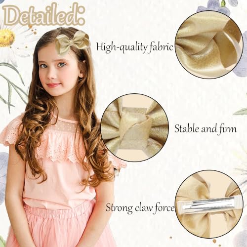 2 Pinzas para cabello doradas de 4.5 pulgadas miniatura 3