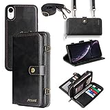 TwoHead iPhone XR Wallet Case, Detachable 3 in 1 iPhone xr Case Wallet for Women/Men, Durable PU...