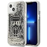 Karl Lagerfeld KLHCP13MLGGKBK Coque de protection pour iPhone 13 6,1' Noir Liquid Glitter Gatsby