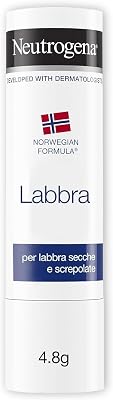 Neutrogena Formula Norvegese Balsamo Labbra Stick, Burrocacao protettivo per labbra secche e screpolate, Burro cacao idratante arricchito con Glicerina concentrata, Con Blister, 4.8 g