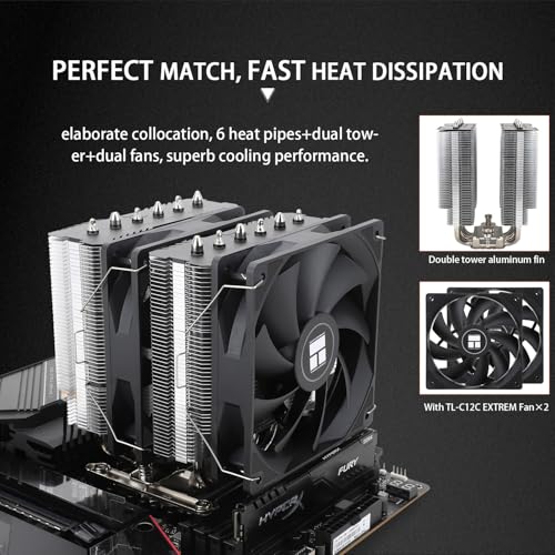 Image of Thermalright Peerless Assassin 120 SE Extrem Performance Edition CPU Cooler, Double Towers-6 Heat Pipes CPU Air Cooler, Dual Ball Bearing, 1850RPM, for AM4 /AM5,Intel lga1700 /1851(Performance Edition)